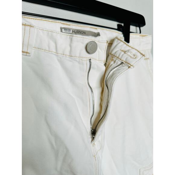 HUDSON White High-Rise Welt Pocket Cargo Wide Leg Jeans Size 26 - Picture 14 of 16